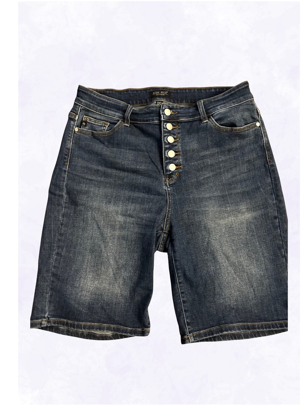 Judy Blue Dark Wash Button-Fly Denim Shorts Size 1XL